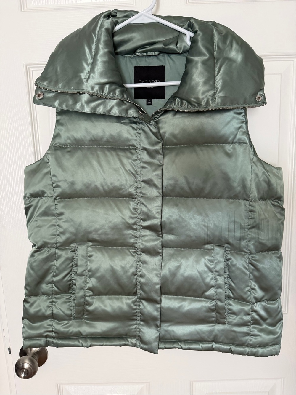 Talbots Sage Green Quilted Puffer Vest